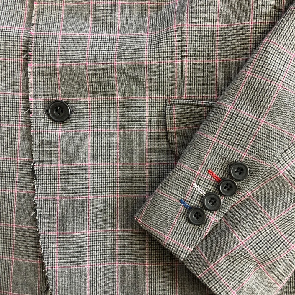 Ben Sherman Plaid Raw Edge Blazer - Picture 4 of 6